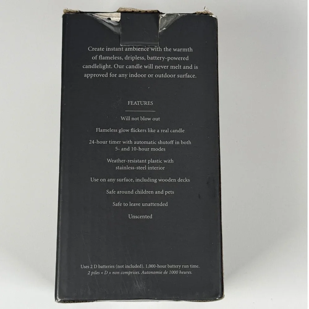 Restoration Hardware Flameless Candle Indoor Outdoor 24hr Timer 3.25x6 White Vtg